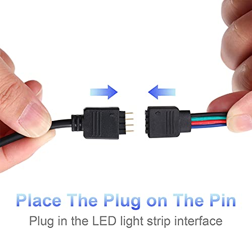 Kit de 6 Cables de Extensión RGB de 4 Pines Conector de Tira de LED Cable de Puente de Tira sin Soldadura con 12 Pines Conectores para 5050 3528 RGB (Negro, 1,6 FT, 3,3 FT, 6,6 FT)