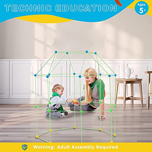 Kit de construcción Fort para niños 72 bolas 102 palos Forts Builder regalo creativo Fort Toy Juguetes de aprendizaje Magic Forts House