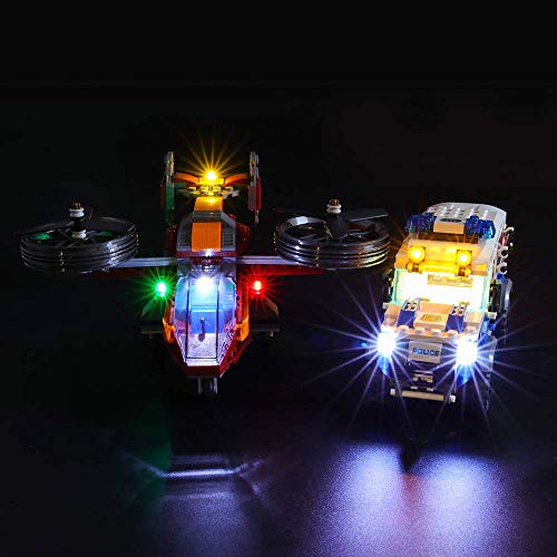 Kit de iluminación LED para City Sky Police Diamond Heist - Compatible con el modelo de bloques de construcción Lego 60209 - No incluye el juego Lego