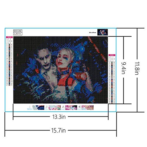 Kit de pintura de diamante 5D por número, Harley Quinn el Joker Dobad Guy Full Drill bordado punto de cruz, suministros para arte y manualidades, decoración de pared 30 x 40 cm