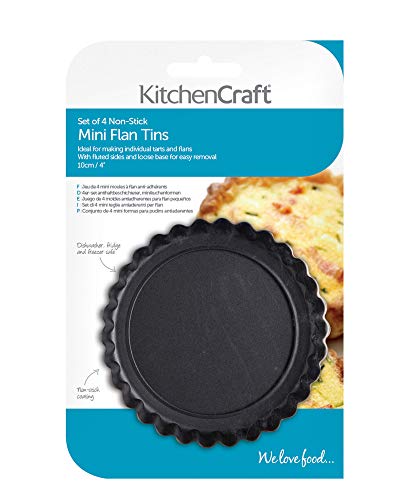 Kitchen Craft KCMINIFLANPK4 - Molde con Formas, Color Negro