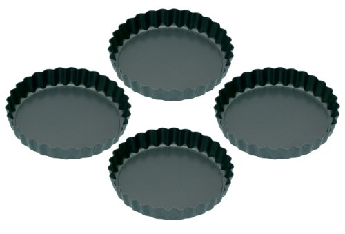 Kitchen Craft KCMINIFLANPK4 - Molde con Formas, Color Negro