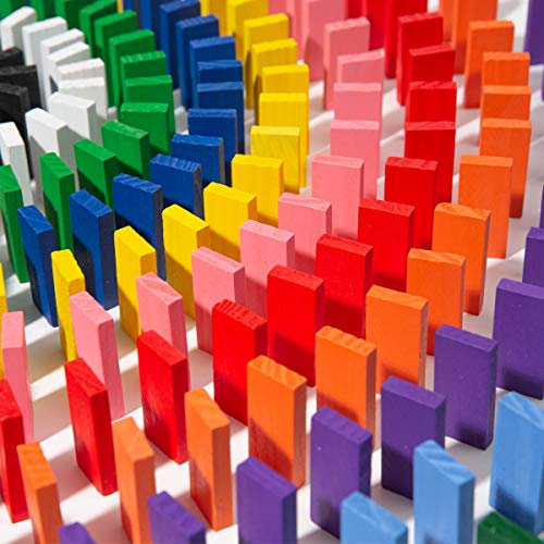 Kits de bloques de construcción de madera de dominó coloridos de 240 piezas, juego de carreras de apilamiento, juguetes educativos de carreras para niños y adultos