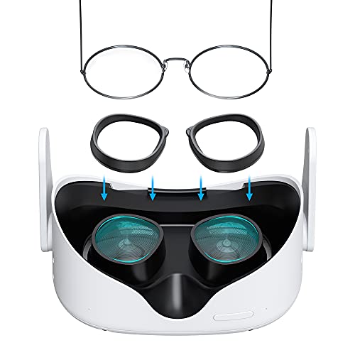 KIWI design Espaciador de Gafas Integrado para Oculus Quest 2/Quest 1/Rift S Protector de Lente Antiarañazos para Evitar Arañazos de Las Gafas de Miopía (Negro)