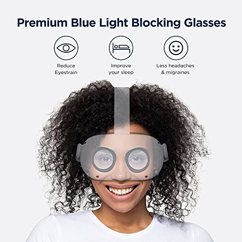 KIWI design Gafas de Bloqueo de Luz Azul Personalizadas para Oculus Quest 2, Oculus Quest y Oculus Rift S VR Accesorios, Proteja sus Ojos de la Luz Azul Dañina (1 Par)