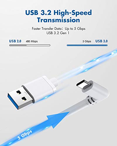 KIWI design Oculus Link Cable de 10 Pies (3 Metros), Quest Link Cable de Transferencia de Datos de Alta Velocidad Cable USB C Compatible con Oculus Quest / Quest 2 a una PC para Juegos, Gris Claro