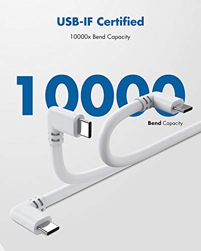 KIWI design Oculus Link Cable de 10 Pies (3 Metros), Quest Link Cable de Transferencia de Datos de Alta Velocidad Cable USB C Compatible con Oculus Quest / Quest 2 a una PC para Juegos, Gris Claro