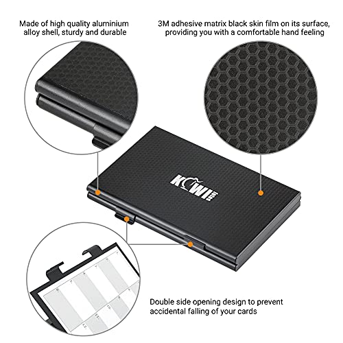 KIWIFOTOS Funda de metal para tarjeta de memoria SD SDHC SDXC MicroSD TF CF NS Nintendo Switch Juego Tarjetas con 4 insertos intercambiables de espuma EVA suave