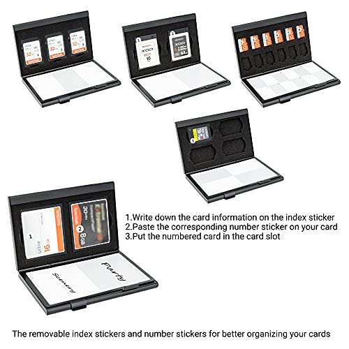 KIWIFOTOS Funda de metal para tarjeta de memoria SD SDHC SDXC MicroSD TF CF NS Nintendo Switch Juego Tarjetas con 4 insertos intercambiables de espuma EVA suave