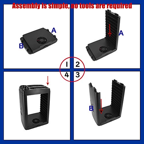 KJH PSVR Todo en 1 Soporte telescópico plegable vertical multifunción Soporte para la serie PS4 Muelle del cargador Enfriador Soporte para guardar auriculares Estante de disco