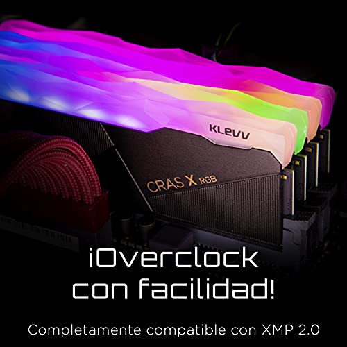 KLEVV CRAS X RGB Kit de 16GB (8GB x2) 3200MHz Memoria para Gamers DDR4-RAM XMP 2.0 Overclocking de Alto Rendimiento