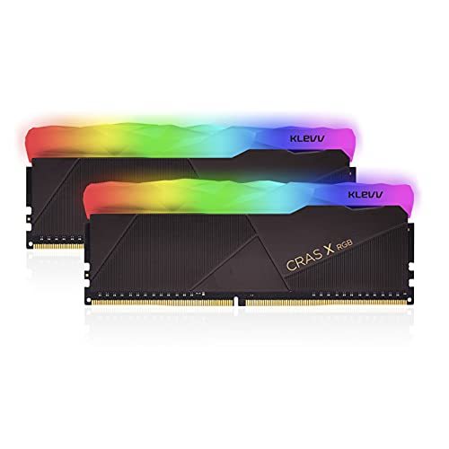 KLEVV CRAS X RGB Kit de 16GB (8GB x2) 3200MHz Memoria para Gamers DDR4-RAM XMP 2.0 Overclocking de Alto Rendimiento
