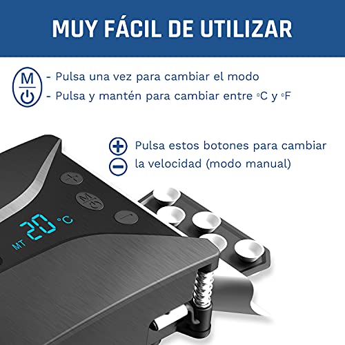 KLIM Tempest | Refrigerador portátil con aspirador | Diseño innovador para enfriamiento rápido | Ventilador portátil con detección de temperatura + Modo Auto/Manual + 4000 RPM | NUEVO 2022