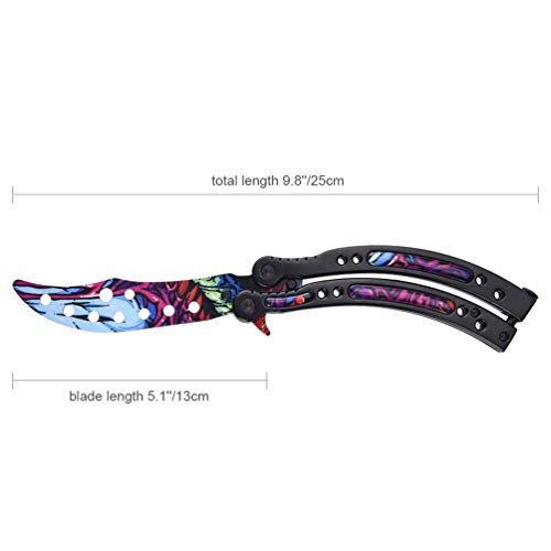 KNIFER CSGO Cuchillo de Hoja de Acero Inoxidable de la práctica de formación unsharpened tamaño estandar Genial combinacion de Colores (IDA)