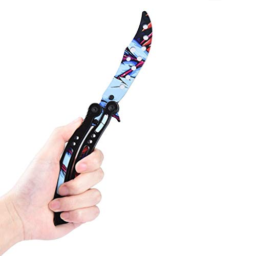 KNIFER CSGO Cuchillo de Hoja de Acero Inoxidable de la práctica de formación unsharpened tamaño estandar Genial combinacion de Colores (IDA)