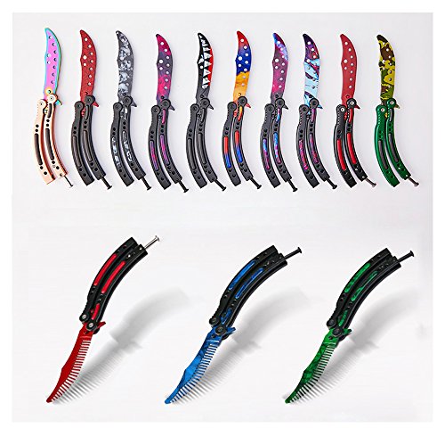 KNIFER CSGO Cuchillo de Hoja de Acero Inoxidable de la práctica de formación unsharpened tamaño estandar Genial combinacion de Colores (WCS)