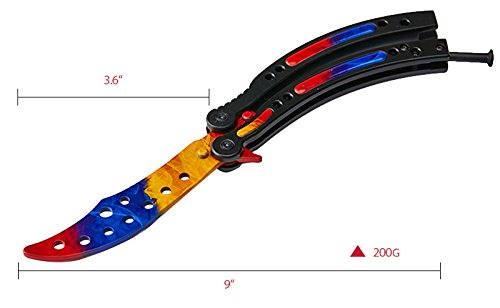 KNIFER CSGO Cuchillo de Hoja de Acero Inoxidable de la práctica de formación unsharpened tamaño estandar Genial combinacion de Colores (WCS)