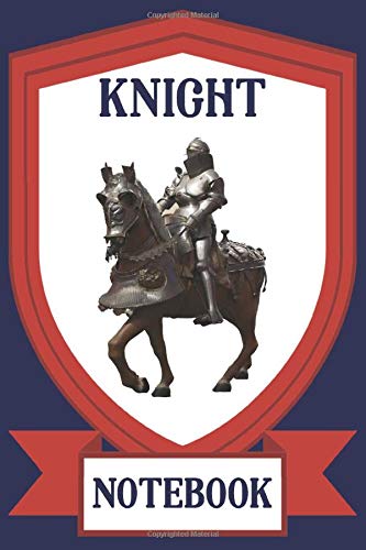 Knight Notebook - Horse - Frame - Blue - Red - College Ruled