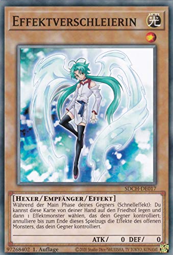 Konami - SDCH-DE017 – Comisario de efectos – Yugioh – alemán – 1ª edición en set con Ultra Pro Toploader y Ultra Pro (transparente)