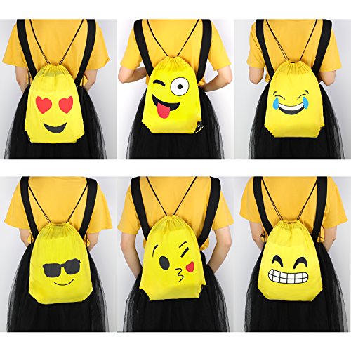 Konsait 70 Pack Emoji Bolsas de Cuerdas, Emoji Llavero, Emoji Pulseras de Silicona Goma, Emoji Tatuajes temporales para pi?ata Art¨ªculos de Fiesta de Cumplea?os Regalo Juguete for Ni?os Infantiles