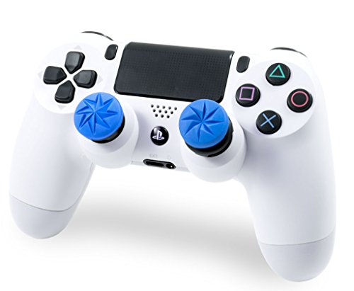 KontrolFreek FPS Freek Edge para mando de PlayStation 4 (PS4) y PlayStation 5 (PS5) | Performance Thumbsticks | 1 gran altura convexa, 1 baja altura convexo | Azul