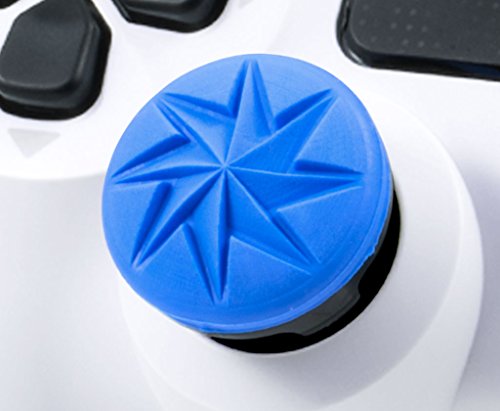 KontrolFreek FPS Freek Edge para mando de PlayStation 4 (PS4) y PlayStation 5 (PS5) | Performance Thumbsticks | 1 gran altura convexa, 1 baja altura convexo | Azul