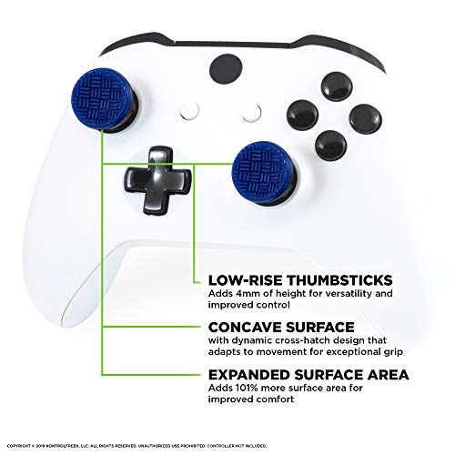 KontrolFreek Omni para Xbox One y Xbox Series X/S | Performance Thumbsticks | 2 Alturas bajas, cóncavo | Azul.