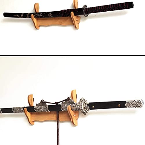 KPTKP Soporte de Montaje de Espada Soporte de Espada de Pared Soporte de Espada de Pared Soporte de Arma fría Soporte de Cuchillo Perforado Gratis, Hecho de bambú, Adecuado para Flauta-4 Layers
