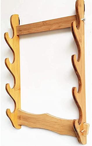 KPTKP Soporte de Montaje de Espada Soporte de Espada de Pared Soporte de Espada de Pared Soporte de Arma fría Soporte de Cuchillo Perforado Gratis, Hecho de bambú, Adecuado para Flauta-4 Layers