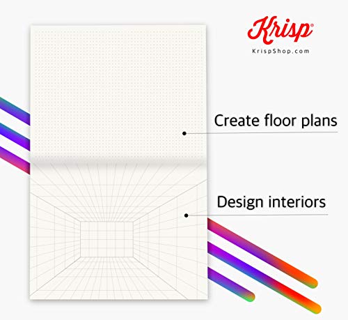 Krisp® Interior Design Notebook - 3D Perspective Grid Room Templates