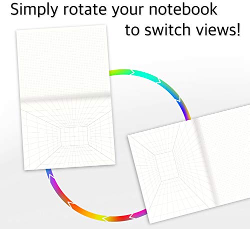Krisp® Interior Design Notebook - 3D Perspective Grid Room Templates