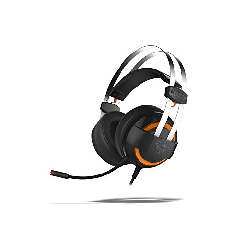Krom Cascos Gaming KODE -NXKROMKDE - Auriculares con microfono, Sonido Envolvente 7.1, Altavoces 50mm, Diadema Ajustable, Micro Flexible, USB, Compatible PS4, PS5 y PC, Negro