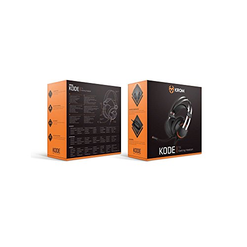 Krom Cascos Gaming KODE -NXKROMKDE - Auriculares con microfono, Sonido Envolvente 7.1, Altavoces 50mm, Diadema Ajustable, Micro Flexible, USB, Compatible PS4, PS5 y PC, Negro