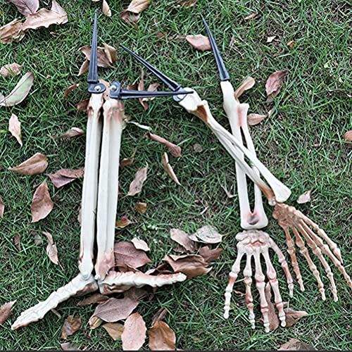 Kuashidai Decoración de Halloween Skeleton Skeleton Set de Esqueleto de Cuerpo Completo para la Mejor decoración de Halloween y Escena de Cementerio Espeluznante
