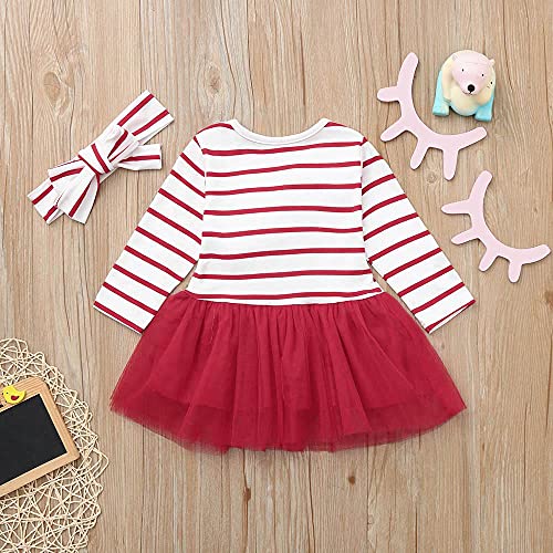 Kushuang Pelele de Navidad para bebé, Baby Girl My First Halloween Ropa de Navidad Set Mameluco+Pantalones Manga Larga Rayas Arco Recién Nacido Navidad Halloween Trajes