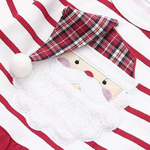Kushuang Pelele de Navidad para bebé, Baby Girl My First Halloween Ropa de Navidad Set Mameluco+Pantalones Manga Larga Rayas Arco Recién Nacido Navidad Halloween Trajes