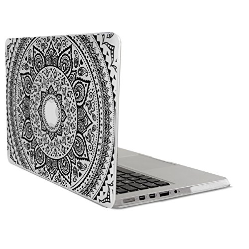 kwmobile 1x Funda Compatible con Apple MacBook Pro Retina 13" (Finales de 2012 - Mediados de 2016) - Carcasa Sol hindú en Negro/Transparente