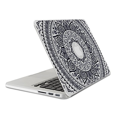 kwmobile 1x Funda Compatible con Apple MacBook Pro Retina 13" (Finales de 2012 - Mediados de 2016) - Carcasa Sol hindú en Negro/Transparente