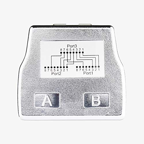 kwmobile 2X Divisor de Cable de Red - Distribuidor Doble de conexión LAN 2 a 1 - Adaptador de Enchufe RJ45 CAT5 Ethernet CAT6 LAN - Hembra a Hembra