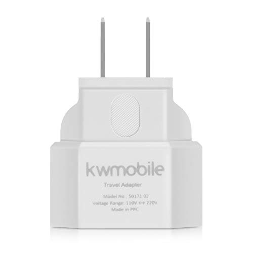 kwmobile 3X Adaptador de Viaje para EEUU - Adaptadores de Enchufe de EEUU a España y Europa - Conector USA Canadá Japón México Filipinas - Blanco