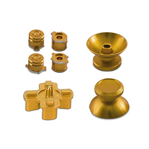 kwmobile Botones de repuesto compatible con Playstation Controlador PS 4 Pro / PS4 Slim (2. Gen) - Botones de aluminio en dorado