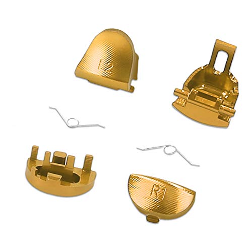 kwmobile Botones de repuesto compatible con Playstation Controlador PS 4 Pro / PS4 Slim (2. Gen) - Botones de aluminio en dorado