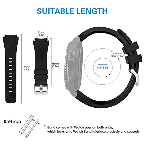 kytuwy Gear s3 Frontier Correa - 22mm Correa de Reloj Galaxy Watch 46mm Pulsera de Repuesto para Galaxy Watch 3 45mm/Gear s3 Frontier/Gear s3 Classic Smartwatch.(6packB)