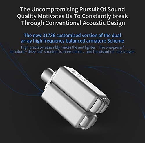 KZ AS16 Audífonos Auriculares 8equilibrado Armadure 8BA Auricular, Auriculares In Ear Monitor con 2pin Auriculares Cable Desmontable(Azul sin Mic)