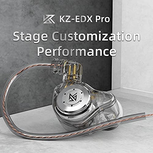 KZ EDX PRO - Auriculares in-ear para monitor (10 mm, Dual Magnetic Dynamic Driver, KZ Earbuds 1DD con funda de resina, para juego de regalo de audio, no micrófono ni claro)