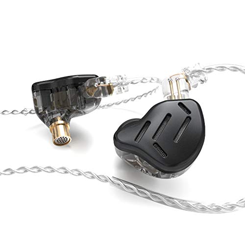 KZ ZAX 1DD+7BA 16 Unidades HIFI Bass In Ear Monitor Tecnología Híbrida Auriculares Cancelación de Ruido Auriculares Deportivos (sin micrófono, Negro)