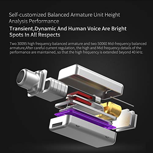 KZ ZS10 Pro - Auriculares in-ear para monitor (auriculares HiFi KZ con controladores 4BA y 1DD, KZ ZS10 Pro con cable desmontable de 0,75 mm, 2 pines, 6N OFC, color negro sin micrófono)