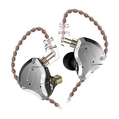 KZ ZS10 Pro - Auriculares in-ear para monitor (auriculares HiFi KZ con controladores 4BA y 1DD, KZ ZS10 Pro con cable desmontable de 0,75 mm, 2 pines, 6N OFC, color negro sin micrófono)