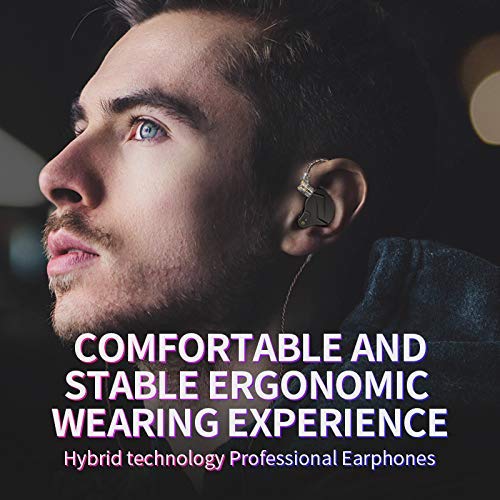 KZ ZSN Pro Auriculares DE Alta FIDELIDAD Tecnología híbrida Profesional dinámica Auricular en la Oreja(gris sin micrófono)