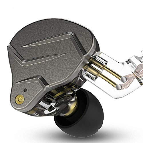 KZ ZSN Pro Auriculares DE Alta FIDELIDAD Tecnología híbrida Profesional dinámica Auricular en la Oreja(gris sin micrófono)